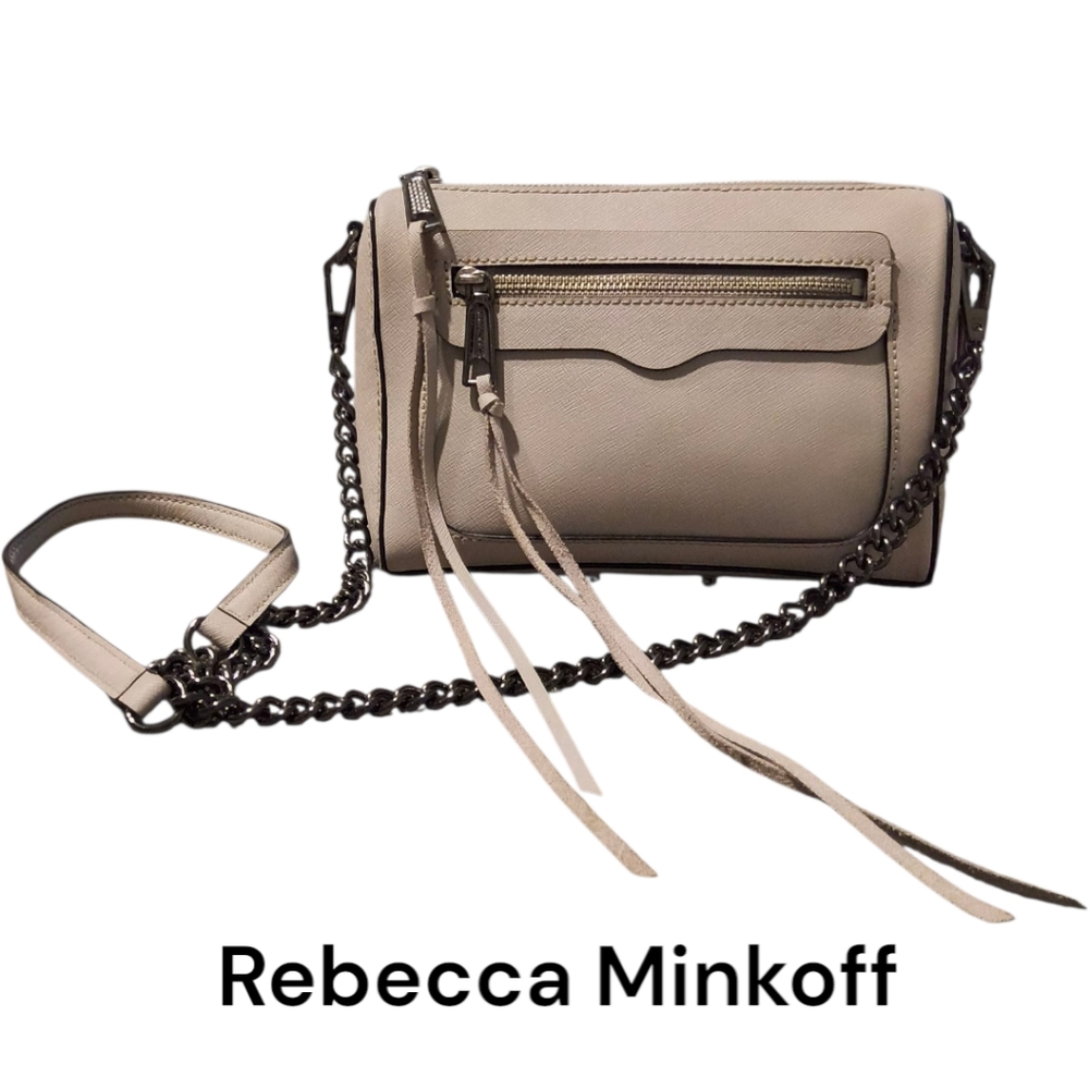 Rebecca Minkoff Avery Taupe Leather Crossbody Bag